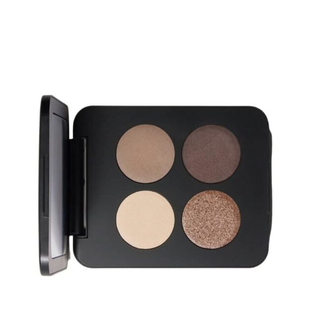 YOUNGBLOOD presuotų mineralinių akių šešėlių paletė „Pressed Mineral Eyeshadow Quad“ TAUPE SMOKE